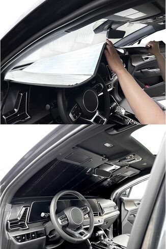 Custom Fit Windshield Foldable Sunshade for Lexus NX SUV, Hybrid, EV, 2026 2025 2024 2023 2022, Compact Block UV Protector Lightweight Flexible Rigid Insulation Accessories (Made in USA) in Saudi Arabia