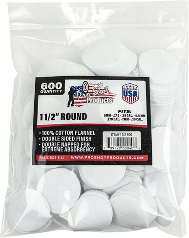 Pro Shot Products .17 Cal. / .177 Cal. 3/4-Inch SQ. 1000 Count Patches Rimfire, White (3/4-1000) in Kuwait