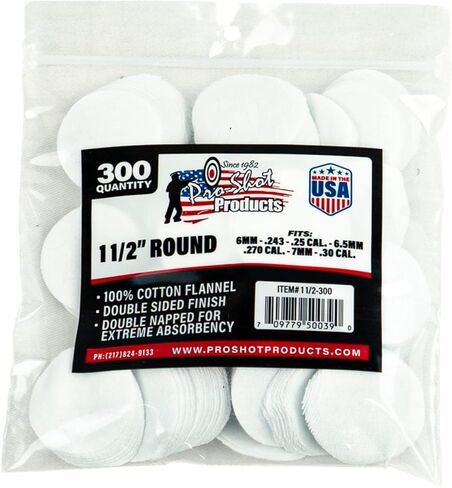 Pro Shot Products .17 Cal. / .177 Cal. 3/4-Inch SQ. 1000 Count Patches Rimfire, White (3/4-1000) in Kuwait