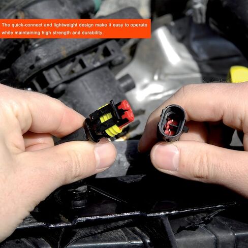 Sun Walker 5 PCS 2 Pin Way Electrical Wire Connectors, 20 AWG 2 Wire Electrical Connectors Quick Disconnect Plugs, Waterproof Female & Male Plug Socket Kit for SUV Truck Motorcycle in Kuwait