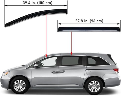 Lightronic Extra Durable Outside-Mount Auto Vent Window Visor, Fits 2011-2017 Honda Odyssey, UV Protection Rain Guard, Original Wind Deflector, No-Drill Easy Install, Dark Smoke, 4-Pcs in Saudi Arabia