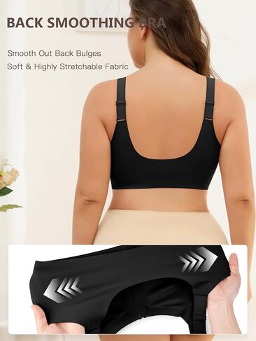 Slimers Zip Front Bras for Women: Wireless Post Surgery Compression Bars Full Coverage Comfort Everyday in Saudi Arabia