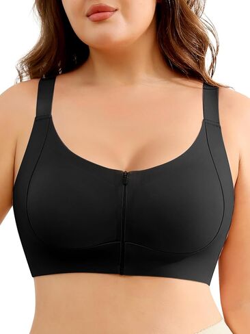 Slimers Zip Front Bras for Women: Wireless Post Surgery Compression Bars Full Coverage Comfort Everyday in Saudi Arabia