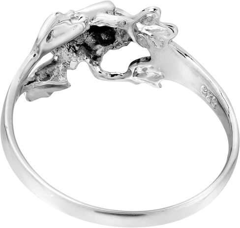 AeraVida Incredible Leaping 3D Tree Frog .925 Sterling Silver Band Ring in Saudi Arabia