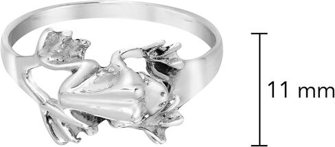 AeraVida Incredible Leaping 3D Tree Frog .925 Sterling Silver Band Ring in Saudi Arabia
