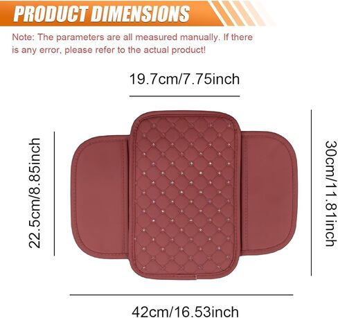 غطاء وحدة التحكم المركزية للسيارة، وسادة مسند ذراع من الجلد الناعم المريح مع حقيبة تخزين، بساط حماية أنيق لوحدة التحكم الوسطى للنساء والرجال (عنابي) in Kuwait