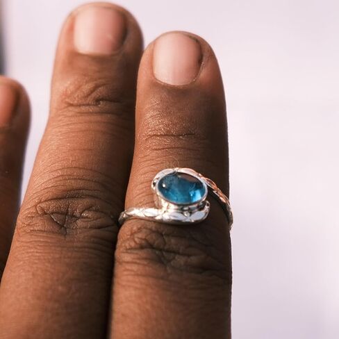 Natural Blue Kyanite 925 Sterling Siilver Handmade Design Boho Promise Engagement Ring Gift Jewelry For Her in Saudi Arabia