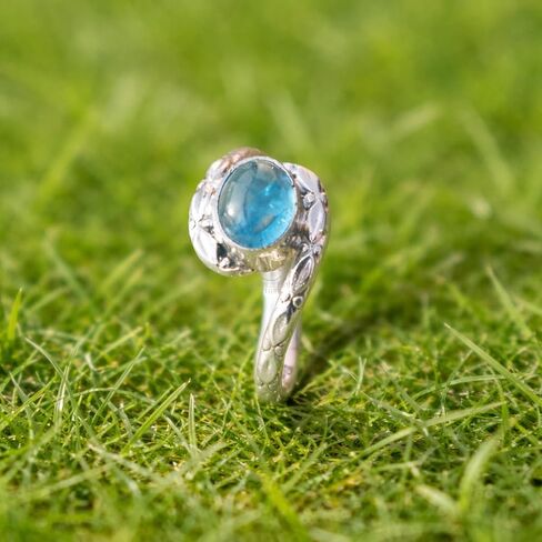 Natural Blue Kyanite 925 Sterling Siilver Handmade Design Boho Promise Engagement Ring Gift Jewelry For Her in Saudi Arabia