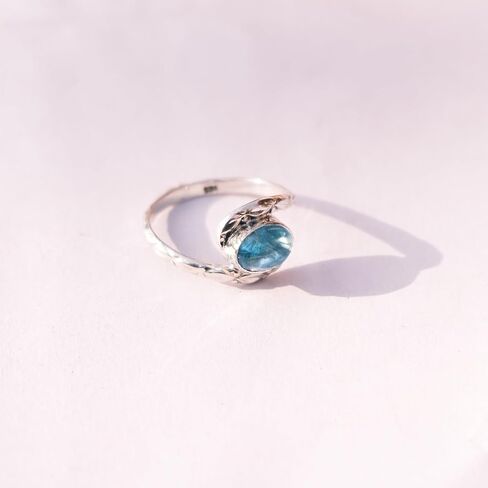 Natural Blue Kyanite 925 Sterling Siilver Handmade Design Boho Promise Engagement Ring Gift Jewelry For Her in Saudi Arabia