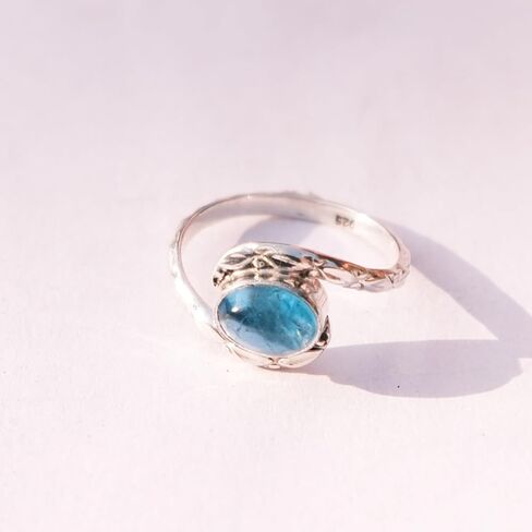 Natural Blue Kyanite 925 Sterling Siilver Handmade Design Boho Promise Engagement Ring Gift Jewelry For Her in Saudi Arabia