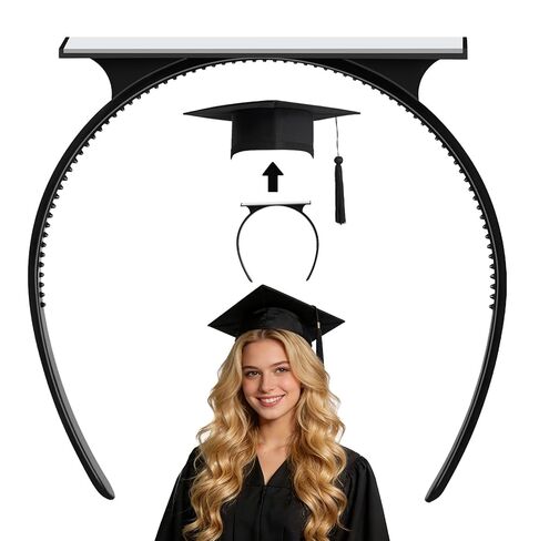 Graduation Cap Headband Insert, Grad Cap Headband Holder - Secures Your Graduation Caps & Keeps Hairstyle, Hat Accessories for Graduates, Students, Women in Saudi Arabia