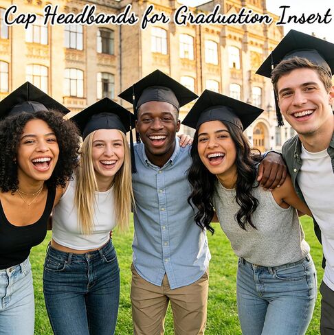 Graduation Cap Headband Insert, Grad Cap Headband Holder - Secures Your Graduation Caps & Keeps Hairstyle, Hat Accessories for Graduates, Students, Women in Saudi Arabia
