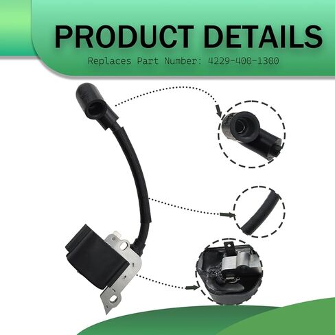 4229-400-1300 ملف الإشعال مع شمعة الاحتراق لاستبدال Stihl BG45 BG46 BG50 BG55 BG65 BG85 BR45 SH55 SH85 in Kuwait