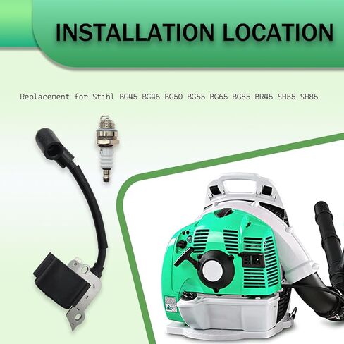 4229-400-1300 ملف الإشعال مع شمعة الاحتراق لاستبدال Stihl BG45 BG46 BG50 BG55 BG65 BG85 BR45 SH55 SH85 in Kuwait