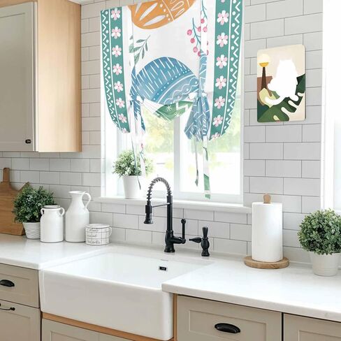 Blue Eggs Easter Tie Up Curtains for Window, Pink Spring Floral Elegant Pastoral Thermal Insulated Balloon Shade Adjustable Rod Pocket Curtains Valance Panels for Kitchen Bathroom Café 42'' x 45'' in Saudi Arabia