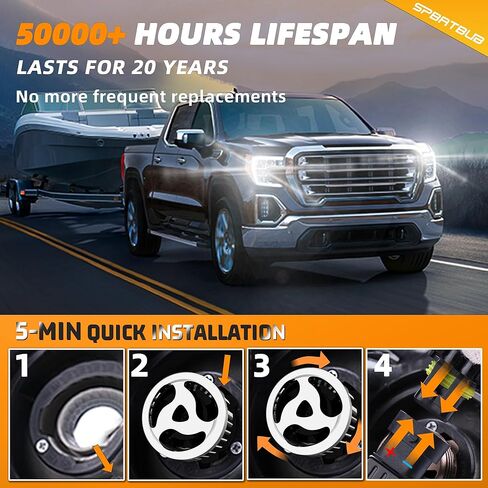 For Ford F-250 F-350 F-450 F-550 (2005-2020) Lights Headlights Bulbs, 9008/H13 High Beam + 9008 Low Beams Headlight + 9145 Fog Light + Turn signal Lights, 8-Pack in Saudi Arabia