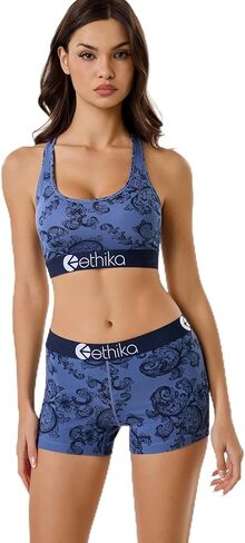 حمالة صدر رياضية للسيدات من Ethika قابلة للتمدد مع وسادات قابلة للإزالة للارتداء النشط - شعار العائلة in Saudi Arabia