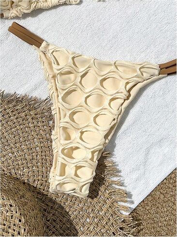 OYOANGLE Women's 2 Piece Swimsuit Hollow Out Triangle Halter String Bikini Set Beachwear in Saudi Arabia