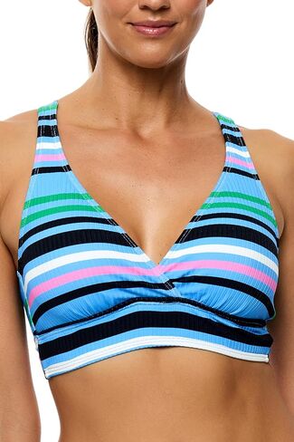 Next by Athena Womens Wide Stripe D Cup 25 Minute Sport Bra Bikini Swimsuit Top in Kuwait