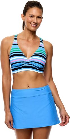 Next by Athena Womens Wide Stripe D Cup 25 Minute Sport Bra Bikini Swimsuit Top in Saudi Arabia