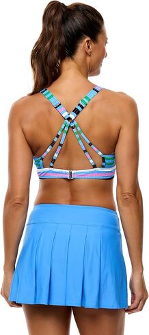 Next by Athena Womens Wide Stripe D Cup 25 Minute Sport Bra Bikini Swimsuit Top in Saudi Arabia