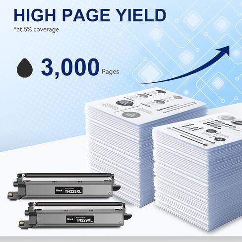 TEINO Compatible TN229XL Black Toner Cartridges Replacement for Brother TN229XL TN229 TN229XLBK TN 229 TN 229XL Toner for MFC-L3720CDW MFC-L3780CDW HL-L3220CDW HL-L3280CDW HL-L3300CDW Printer (2 Pack) in Kuwait