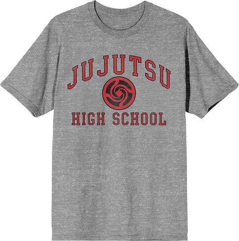 تي شيرت Bioworld Jujutsu High School Athletic Heather Gray للرجال in Saudi Arabia