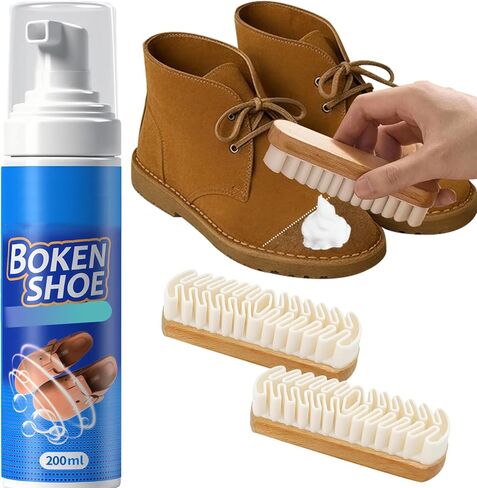 منظف ​​الأحذية من الجلد السويدي من كونال مع قطعتين من ممحاة الجلد السويدي لإزالة البقع والأوساخ، مجموعة تنظيف الأحذية متعددة الأغراض من جلد النوبوك والأحذية طويلة الرقبة والمدرب والجلود in Kuwait