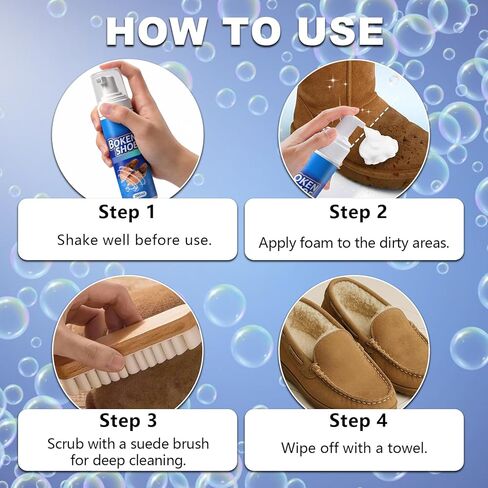 منظف ​​الأحذية من الجلد السويدي من كونال مع قطعتين من ممحاة الجلد السويدي لإزالة البقع والأوساخ، مجموعة تنظيف الأحذية متعددة الأغراض من جلد النوبوك والأحذية طويلة الرقبة والمدرب والجلود in Kuwait