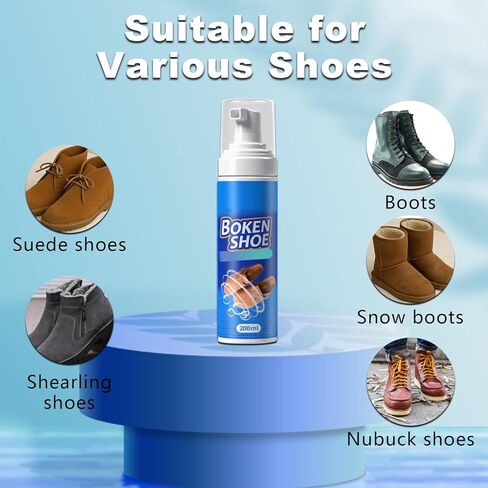 منظف ​​الأحذية من الجلد السويدي من كونال مع قطعتين من ممحاة الجلد السويدي لإزالة البقع والأوساخ، مجموعة تنظيف الأحذية متعددة الأغراض من جلد النوبوك والأحذية طويلة الرقبة والمدرب والجلود in Kuwait