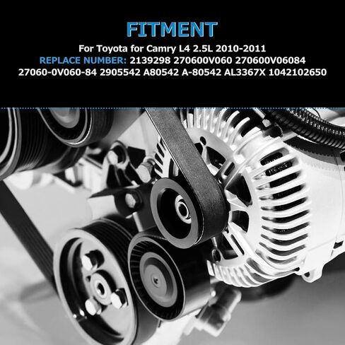 New Alternator Replacement fit for Toyota for Camry L4 2.5L 2010-2011 Electrical Alternators Replace 11516 104210-2650 27060-0V060-84 in Saudi Arabia