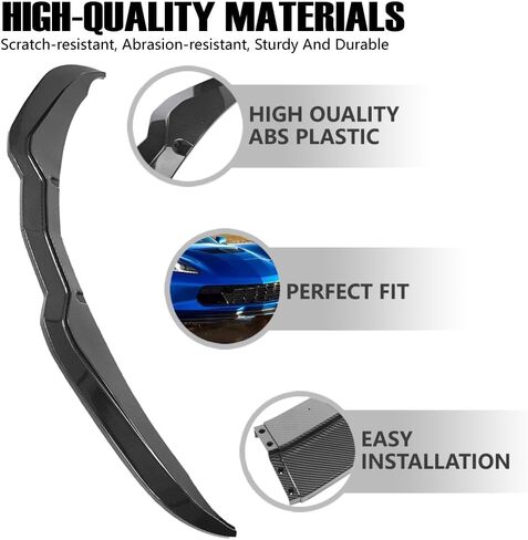 Carbon Fiber Style Front Bumper Lip Splitter FIT 2014–2019 Chevy Corvette C7 Stingray Z06 Grand Sport – STG Chin Spoiler, ABS Plastic – Not for ZR1 in Kuwait
