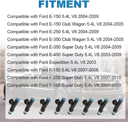 JDMON Fuel Injectors Compatible with Ford E-150/E-250/E-350/E-450, Expedition, F-150/F-250/F-350 2003-2010 Replacement for 0280158138 62402 7C3Z9F593A in Saudi Arabia
