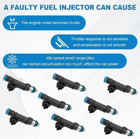 JDMON Fuel Injectors Compatible with Ford E-150/E-250/E-350/E-450, Expedition, F-150/F-250/F-350 2003-2010 Replacement for 0280158138 62402 7C3Z9F593A in Saudi Arabia