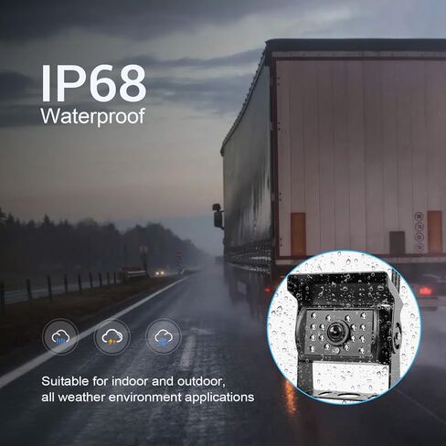 Wireless Backup Camera 7" IPS Monitor 1080P & 4 Rear View Cameras for All Vehicles, IP68 Waterproof Night Vision Camera for Trailer Truck Bus Car, 12-36V and 14 Languages in Saudi Arabia