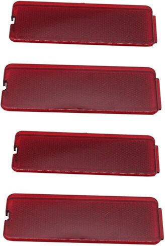 4 pcs/set SHLPDFM Red Front or Rear Interior Door Reflectors Light Cover Lens F81Z2523820AA Fits for Ford F250 F350 F450 F550 Super Duty 1999 to 2007 Ford Excursion 2000 to 2005 in Saudi Arabia
