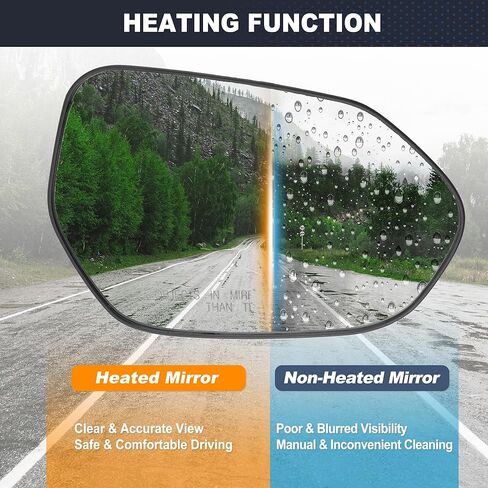 Heated Right Passenger Side Mirror Glass for Toyota Camry/Corolla 2018-2024, for Toyota Prius/Prius Prime 2016-2022, Door Wing Rear View Mirror Glass TO1325141/8790206190, W/BSD in Saudi Arabia