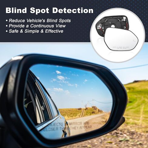 Heated Right Passenger Side Mirror Glass for Toyota Camry/Corolla 2018-2024, for Toyota Prius/Prius Prime 2016-2022, Door Wing Rear View Mirror Glass TO1325141/8790206190, W/BSD in Saudi Arabia