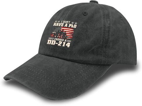 Vintage ليس لدي درجة الدكتوراه، لقد حصلت على DD 214 Retros Flag Us Hats للرجال in Saudi Arabia