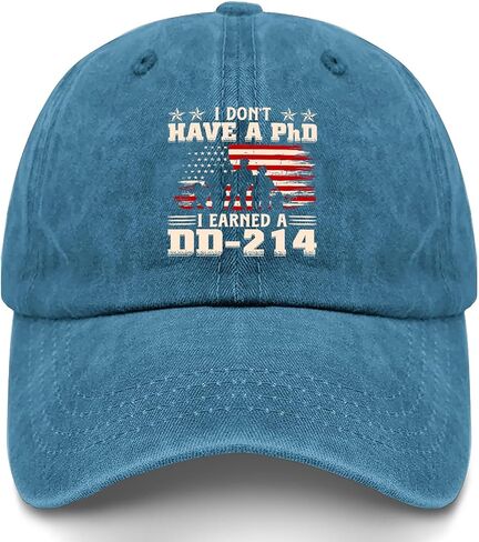 Vintage ليس لدي درجة الدكتوراه، لقد حصلت على DD 214 Retros Flag Us Hats للرجال in Saudi Arabia