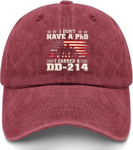 Vintage ليس لدي درجة الدكتوراه، لقد حصلت على DD 214 Retros Flag Us Hats للرجال in Saudi Arabia