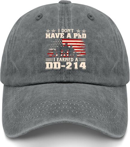 Vintage ليس لدي درجة الدكتوراه، لقد حصلت على DD 214 Retros Flag Us Hats للرجال in Saudi Arabia
