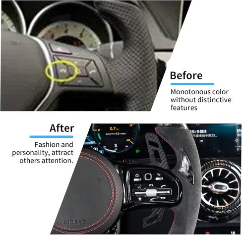 Magnetic Steering Wheel Paddle Shifter for Mercedes-Benz A45 S63 CLS63 W205 2015-2020, Carbon Fiber Paddle Extension Interior Decoration Accessories in Saudi Arabia