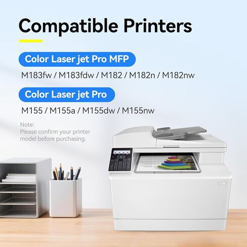 Quomo 215A Toner Cartridges Set with Chip Replacement for HP 215A W2310A W2311A W2312A W2313A Compatible with HP Color LaserJet Pro MFP M182nw M183fw M183fdw M155dw M155nw Series Printer (4 Pack) in Kuwait