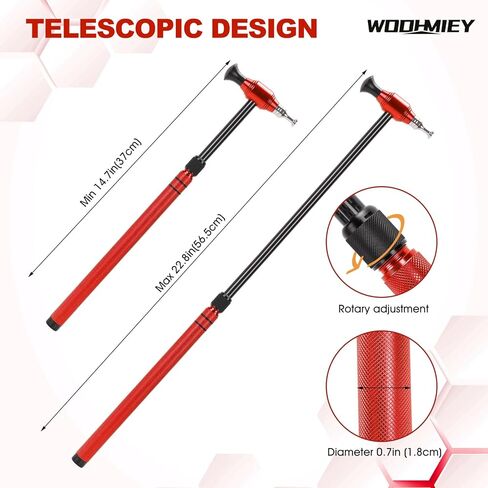 Car Dent Repair Tools Aluminum Alloy Telescopic Hammer Set with Rubber Hammer, Dent Puller Tools, Dent Repair Kit, Auto Body Tools, Dent Remover Tool, Body Repair Tools (Red) in Kuwait