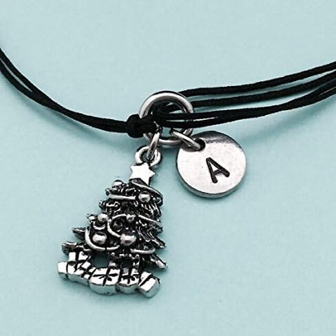 Christmas tree cord bracelet, Christmas tree charm bracelet, adjustable bracelet, charm bracelet, personalized bracelet, initial, monogram in Kuwait
