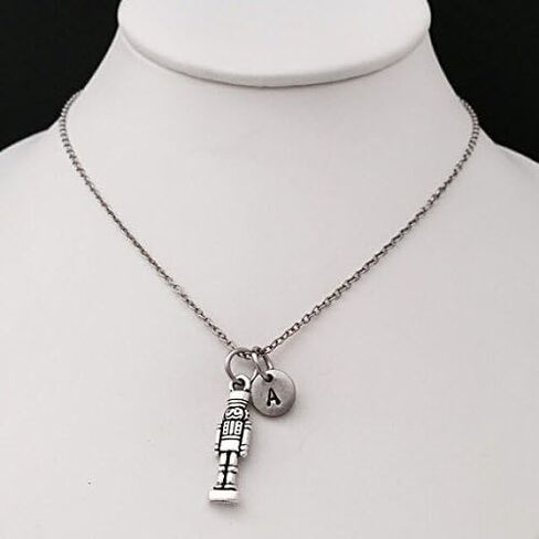 Nutcracker necklace, nutcracker charm, Christmas necklace, personalized necklace, initial necklace, initial charm, monogram in Saudi Arabia