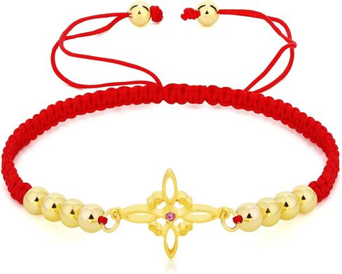 Witches Knot Bracelet for Women Men Stainless Steel Pink CZ Dainty Pagan Wiccan Symbol Magic Knot 4-Pointed Celtic Knot With Bead Weave Rope Adjustable Bracelet Witchcraft Amulet Jewelry Gift in Saudi Arabia