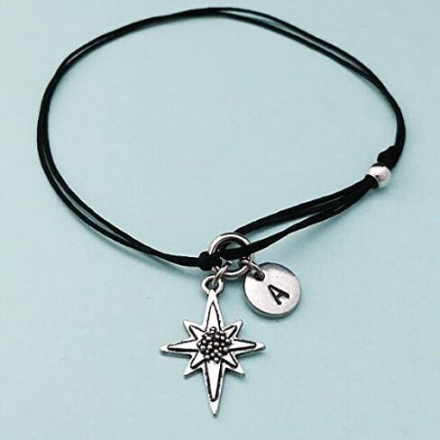 Christmas star cord bracelet, Christmas star charm bracelet, adjustable bracelet, charm bracelet, personalized bracelet, initial, monogram in Saudi Arabia