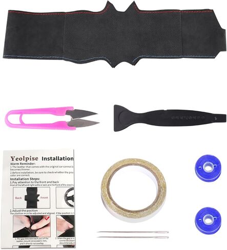 Hand Sewn Steering Wheel Cover,Fit for F87 M2 F80 M3 F82 M4 2 M5 F12 F13 M6 F85 X5 M F86 X6 M F33 F30 M Sport,Non-Slip Breathable Suede Leather Steering Wheel Cover on Wrap in Kuwait